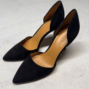 NWOB J. Crew Women’s Lana Black Suede D’Orsay Pump Heels Size 9